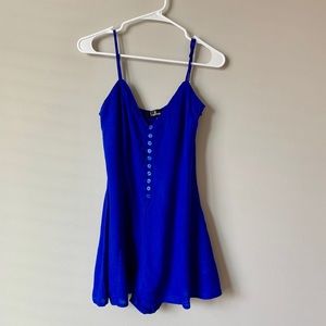 NWT Evanora Cobalt Blue Button-Front Romper